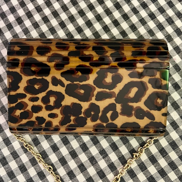 DESIGNER LEOPARD PRINT ACRYLIC CROSSBODY - Picture 2 of 4